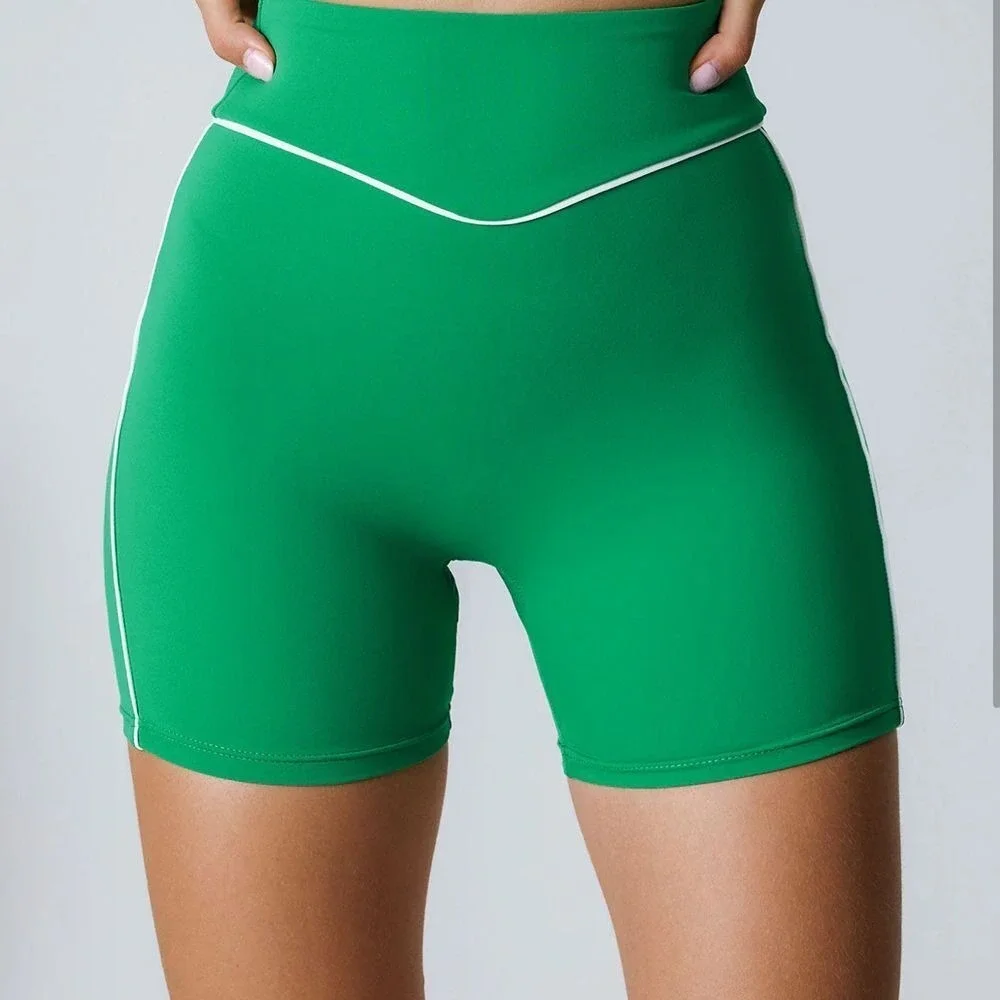 RIHOAS Natural Waist Lycra Bike Shorts Green Women's Size‎ Medium New With Tag
